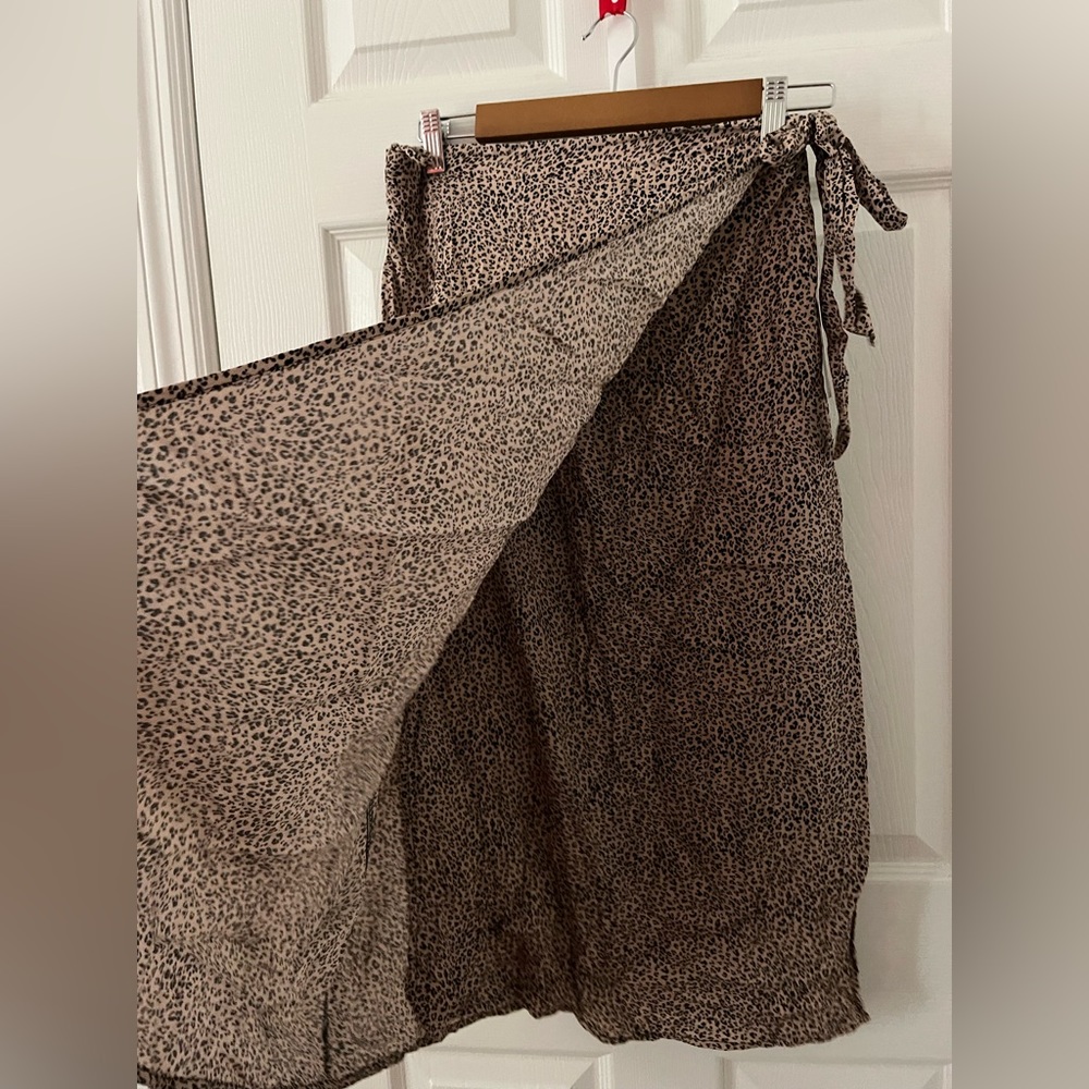 Animal Print Wrap Skirt